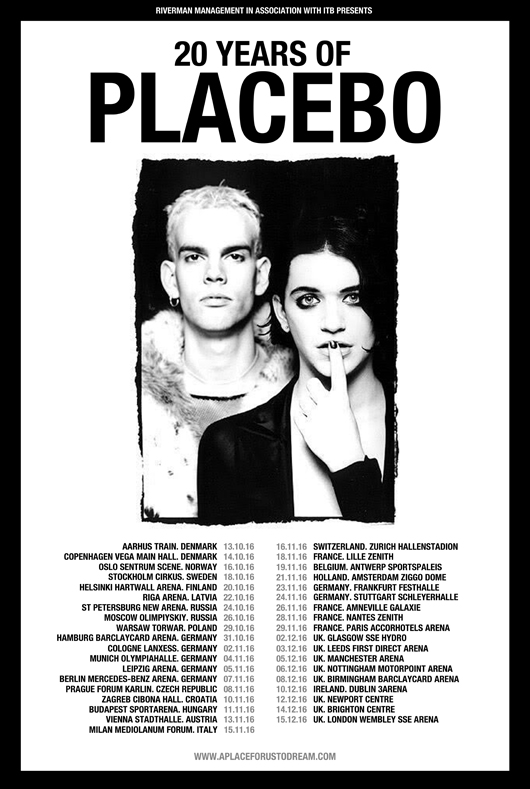 20 YEARS OF PLACEBO WORLD TOUR 2016